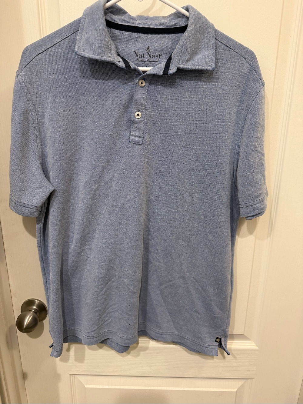 2 Nat Nast Men's Sky Blue Polo Shirt 1 light blue one dark blue